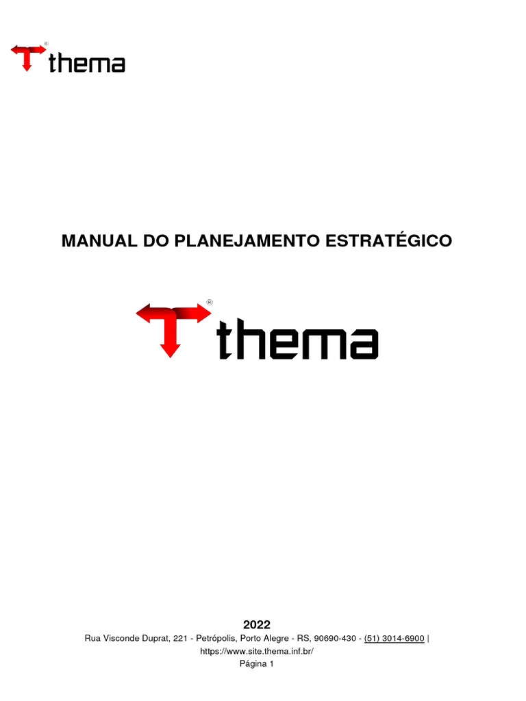 Manual de Planejamento Estratégico 2022 | PDF | Risco | Planejamento