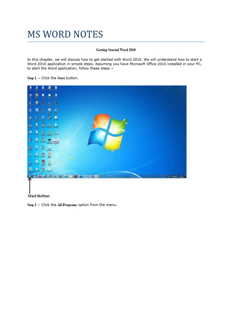 Ms Word Notes | PDF | Microsoft Word | Computer File