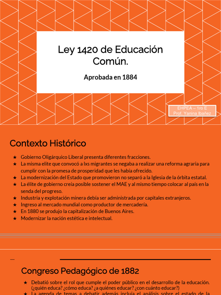Ley 1420: Educación Común en Argentina | PDF | Educación primaria ...