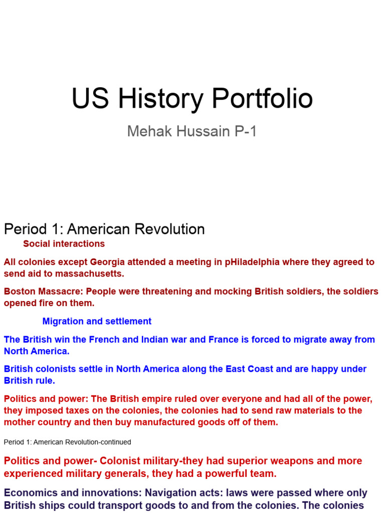 Overview of Key US History Events | PDF | Thirteen Colonies | Slavery