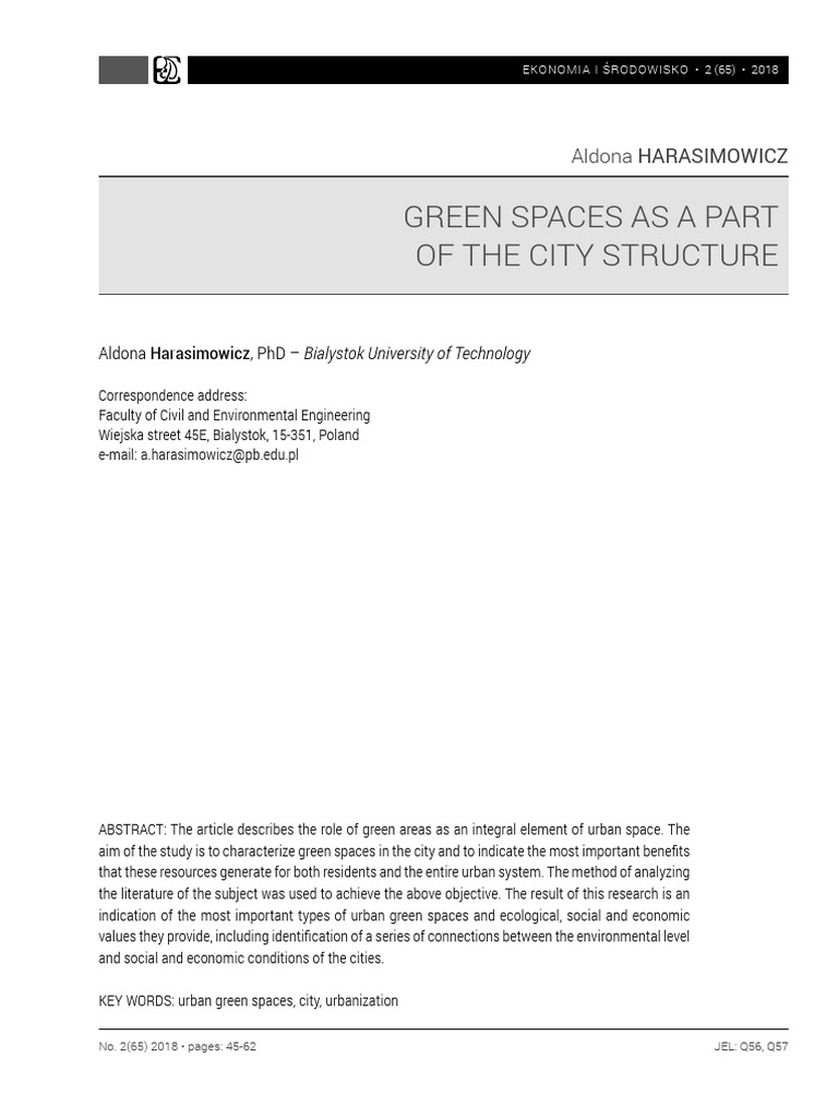 Green Spaces As A Part of The City | PDF | Urban Sprawl | Natural ...