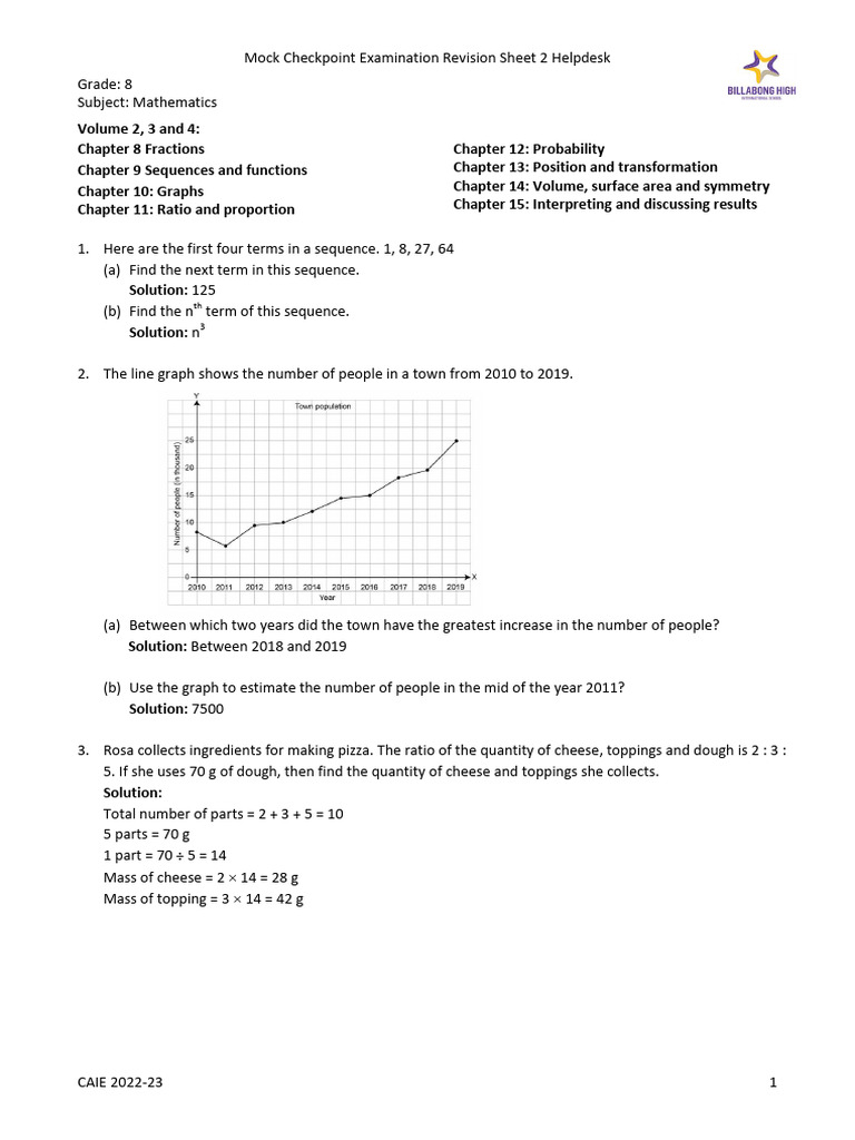 Grade 8 Math Revision Sheet CAIE | PDF | Speed | Geometry