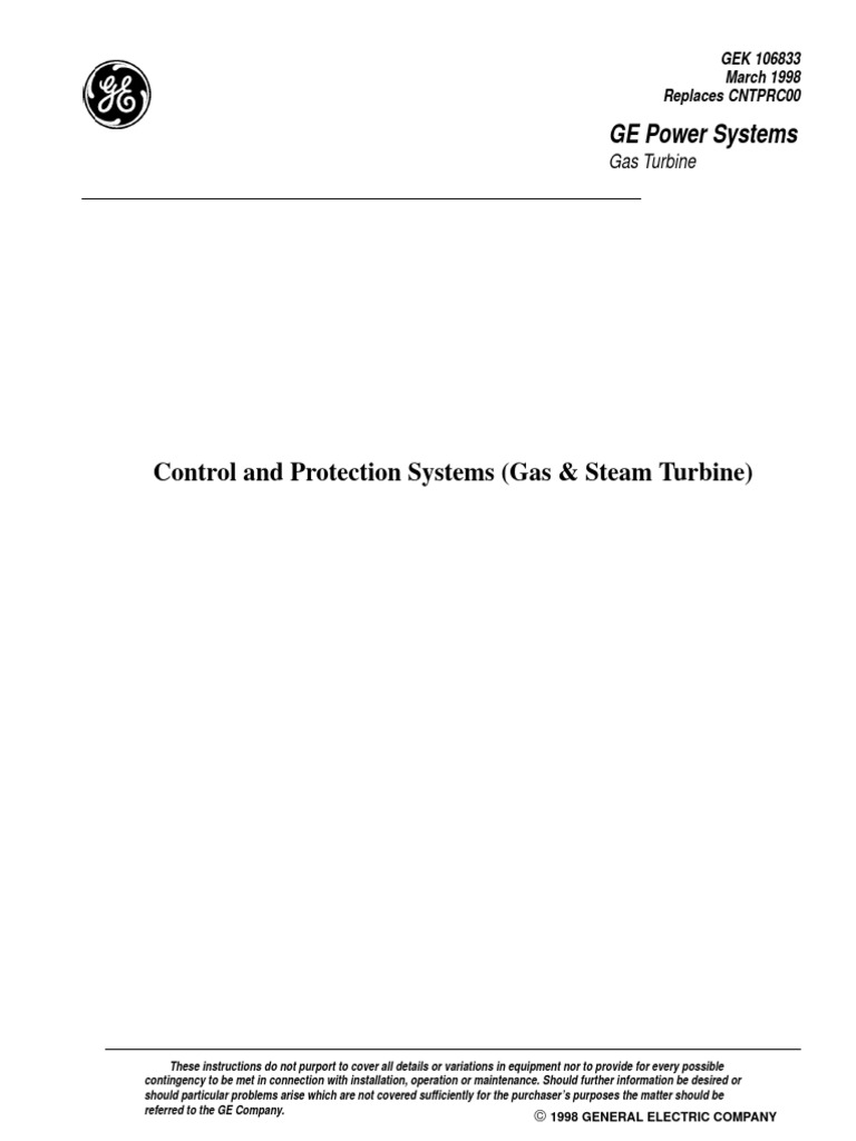 Gas Turbine Control and Protection Systems | PDF | Relay | Mechanical ...