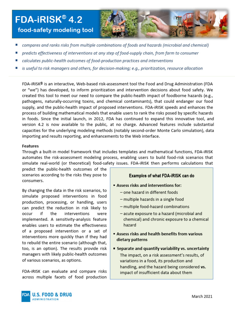 FDA-iRISK 4.2 General Audience Final | PDF | Risk | Risk Assessment