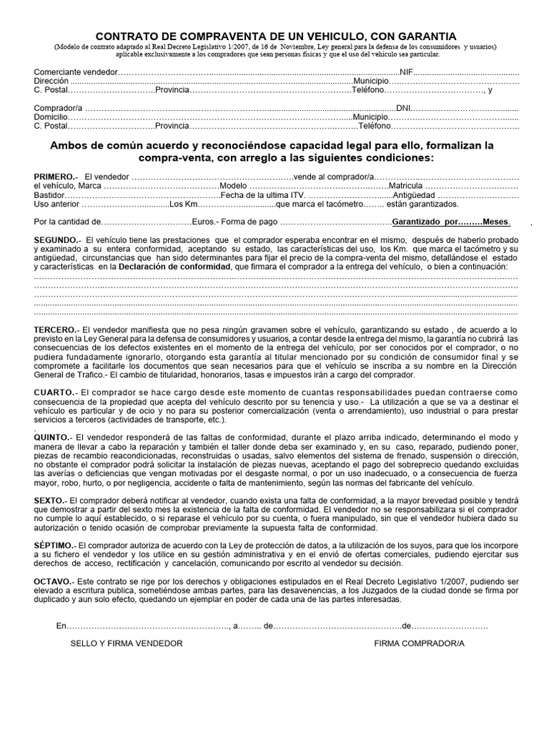 Contrato Con Garantia | PDF