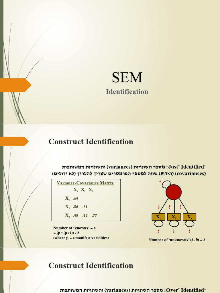 SEM Construct Identification Methods | PDF | Variance | Covariance