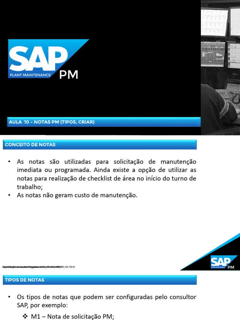 Aula 10 - SAP - Módulo PM | PDF | Vestir-se | Lubrificação
