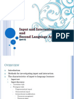 Input and Interaction and Second Language Acquisition