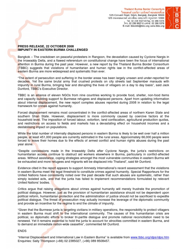 Impunity | PDF | Myanmar | Responsibility To Protect