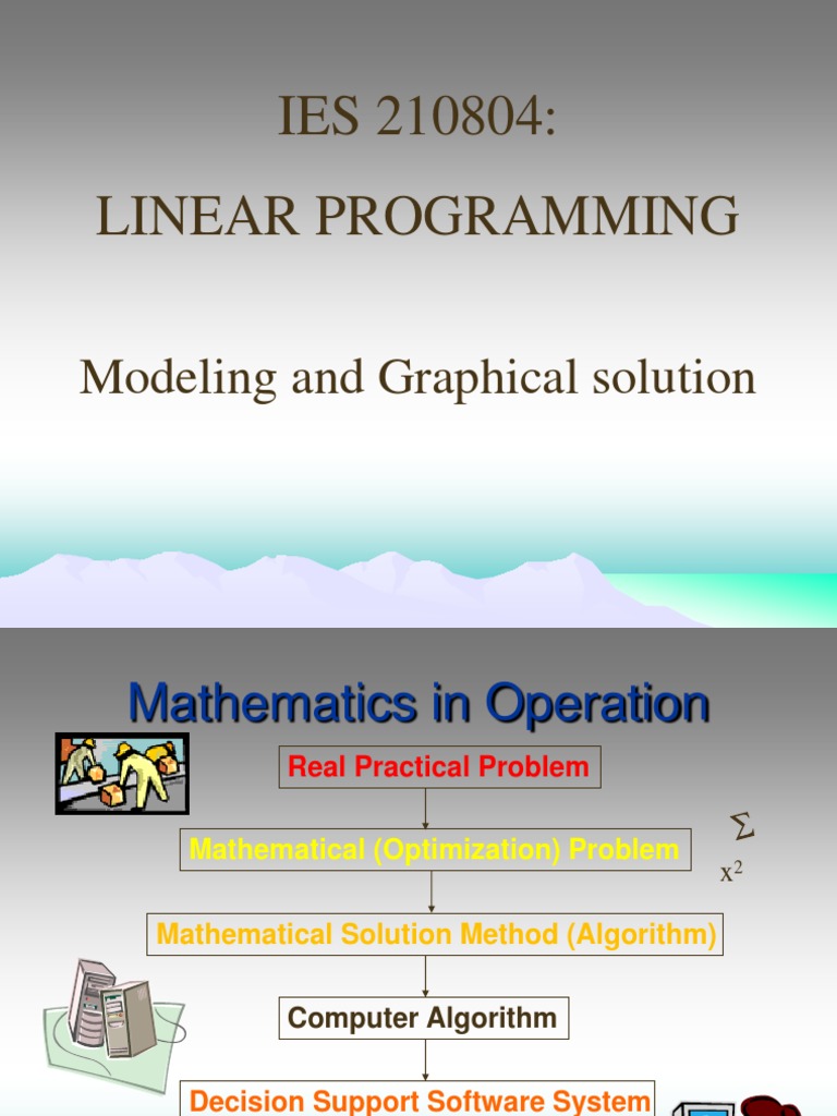 Linear Programming Model for Optimal Production Planning | PDF ...