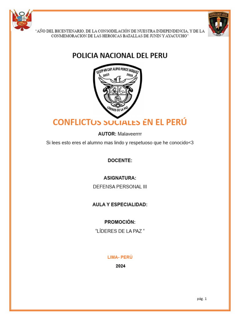 Conflictos Sociales en el Perú: Análisis y Soluciones | PDF | Perú ...