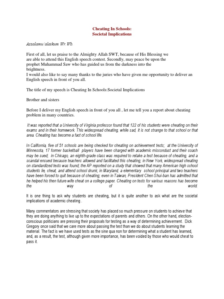 Cheating In Schools Download Free Pdf Infidelity Test Assessment