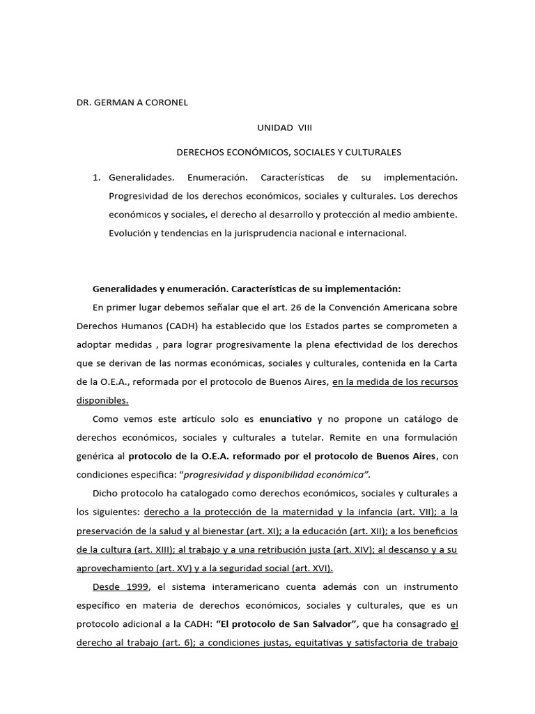 Derechos Económicos y Sociales en la CADH | PDF | Justicia | Crimen y ...