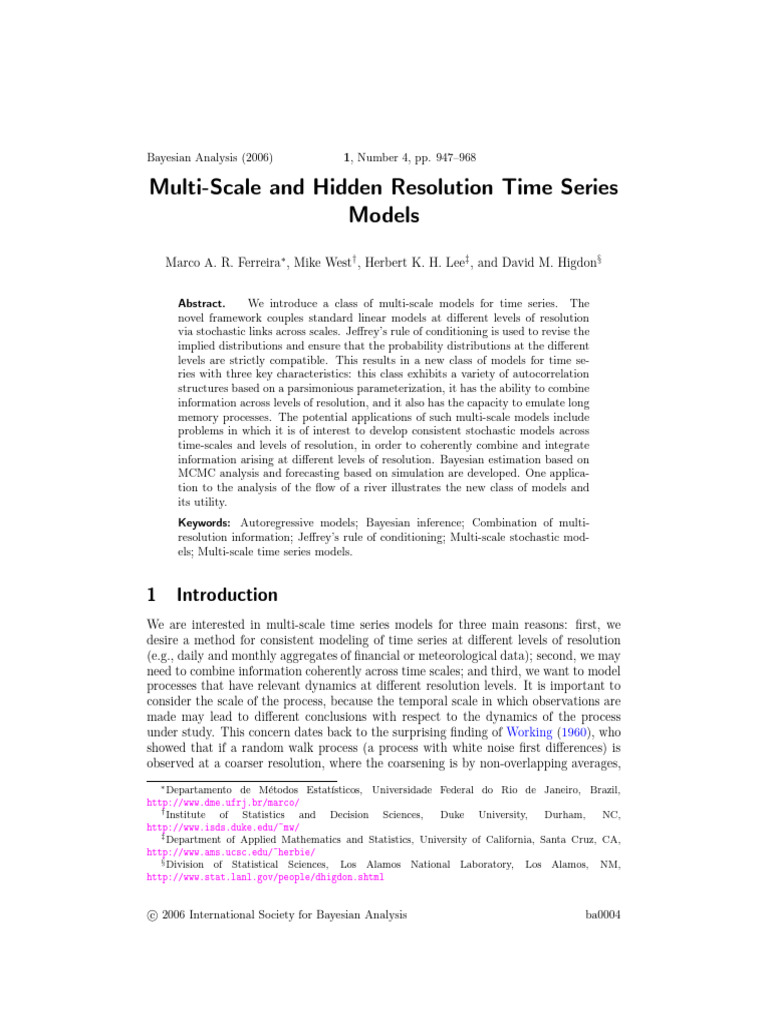 Multi-Scale Time Series Models Analysis | PDF | Autoregressive Model ...