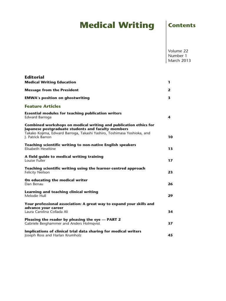 Medical Writing: Editorial | PDF | Editing | Academic Publishing