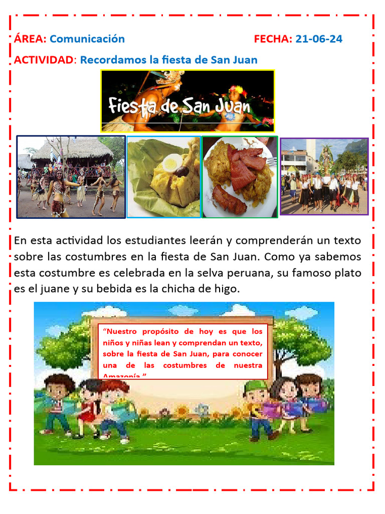 Fiesta de San Juan en la Selva Peruana | PDF | Alimentos | Cocina