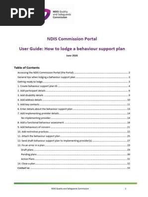 Portal User guide for Behaviour Support Practitioners - June 2020