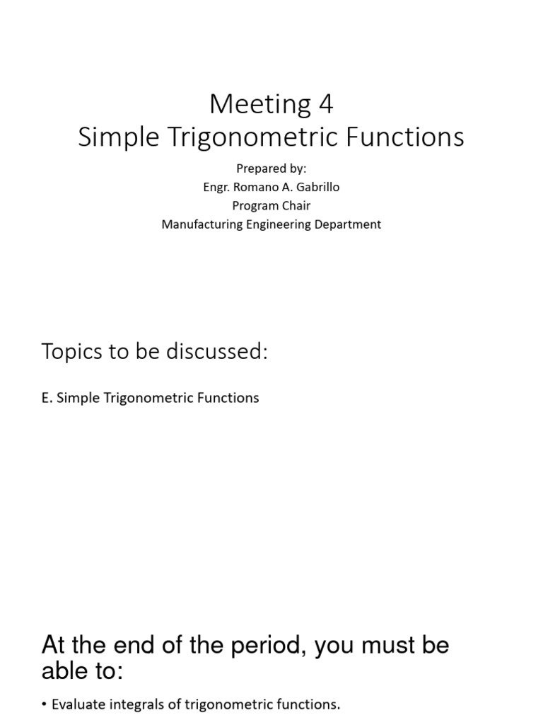 Simple Trigonometric Functions Guide | PDF | Computers