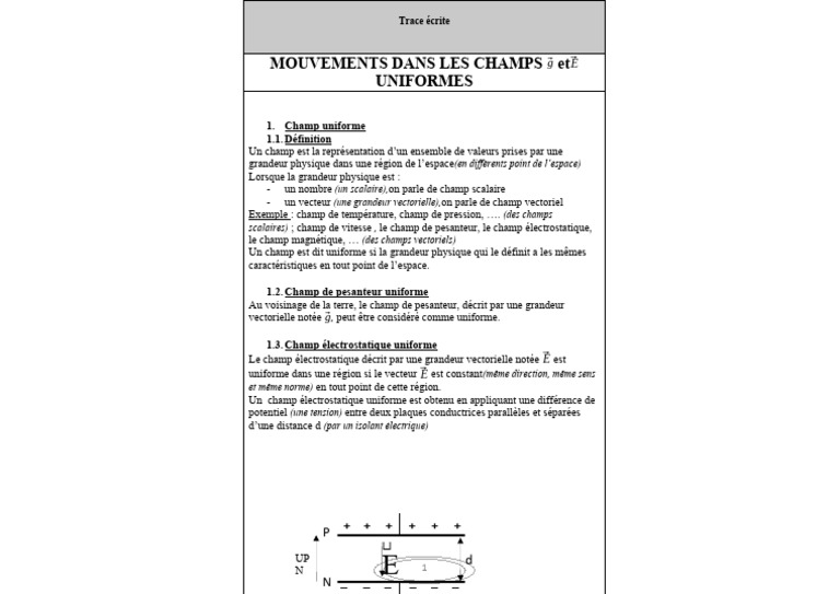 Champs Vectoriels Uniformes Définis | PDF