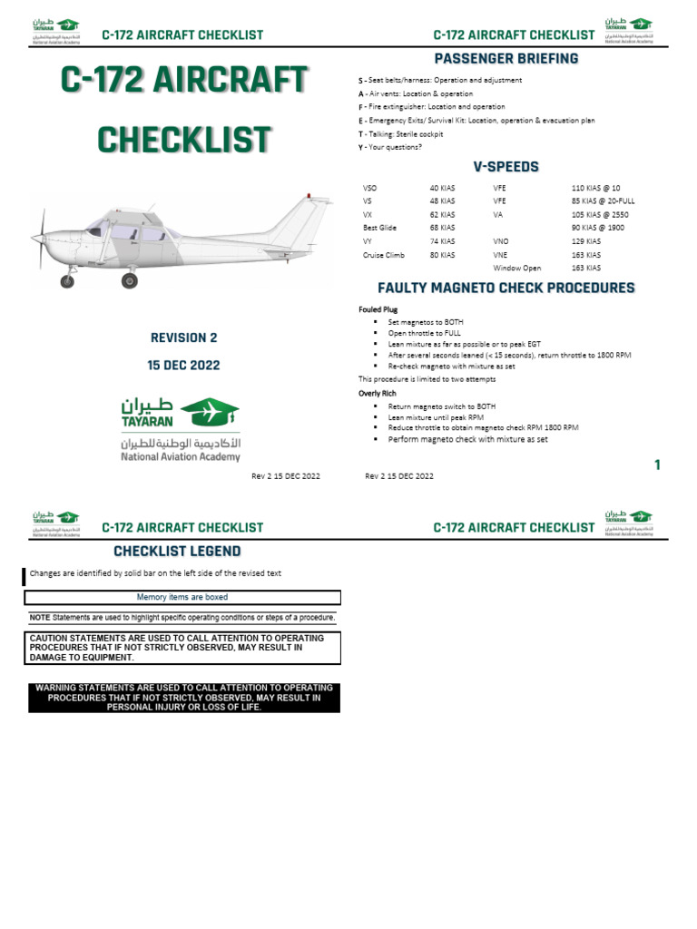 C-172 Aircraft Preflight Checklist | PDF | Switch | Transport