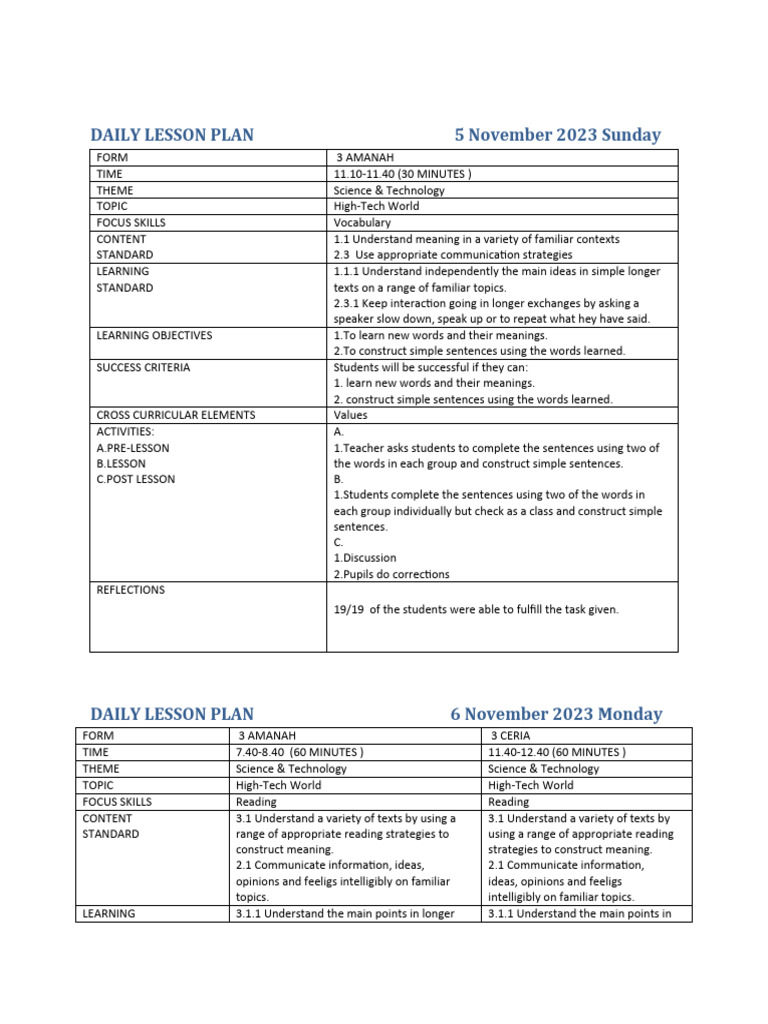 Week 31 | PDF | Lesson Plan | Vocabulary