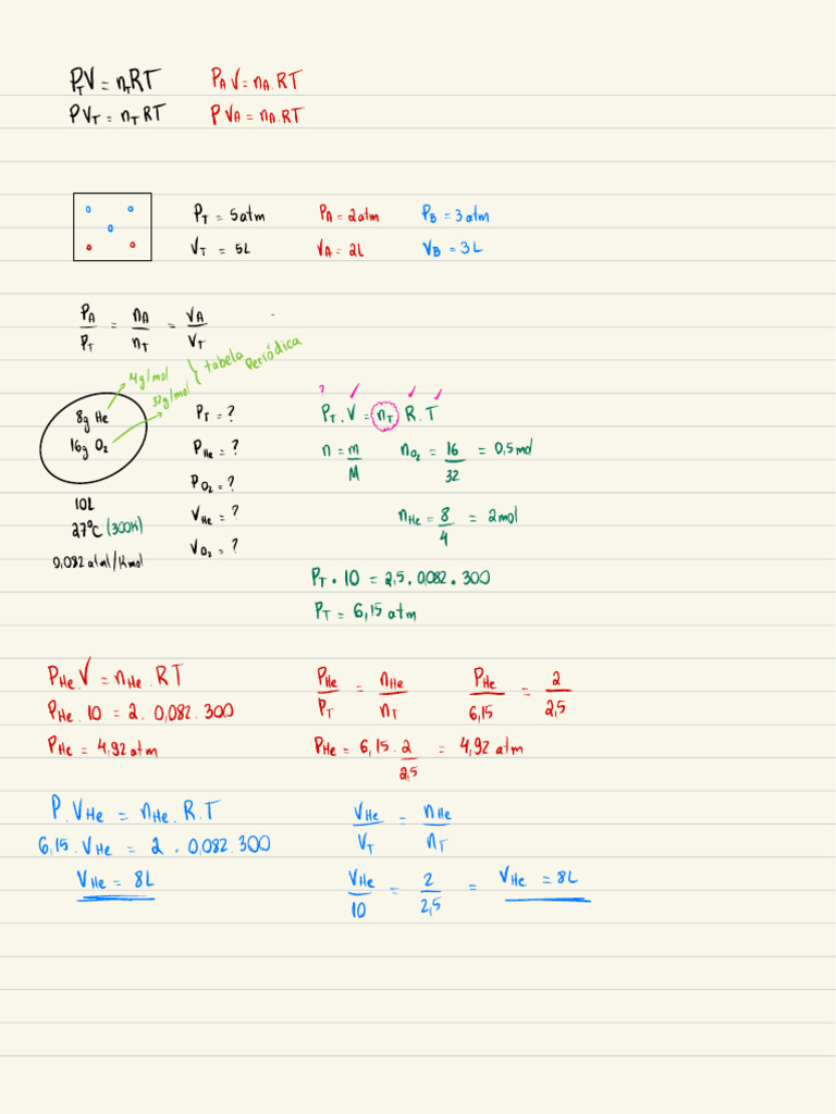 Gas Laws Calculations and Examples | PDF