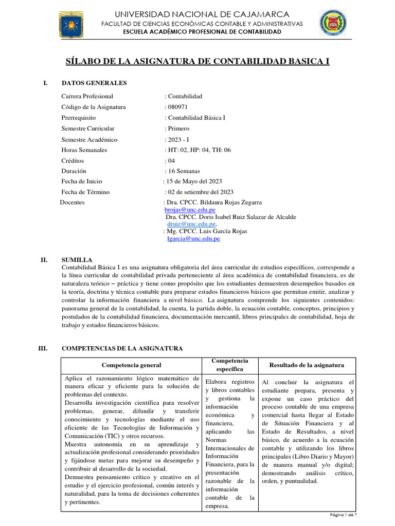 Conta Basica I Pdf Contabilidad Evaluación