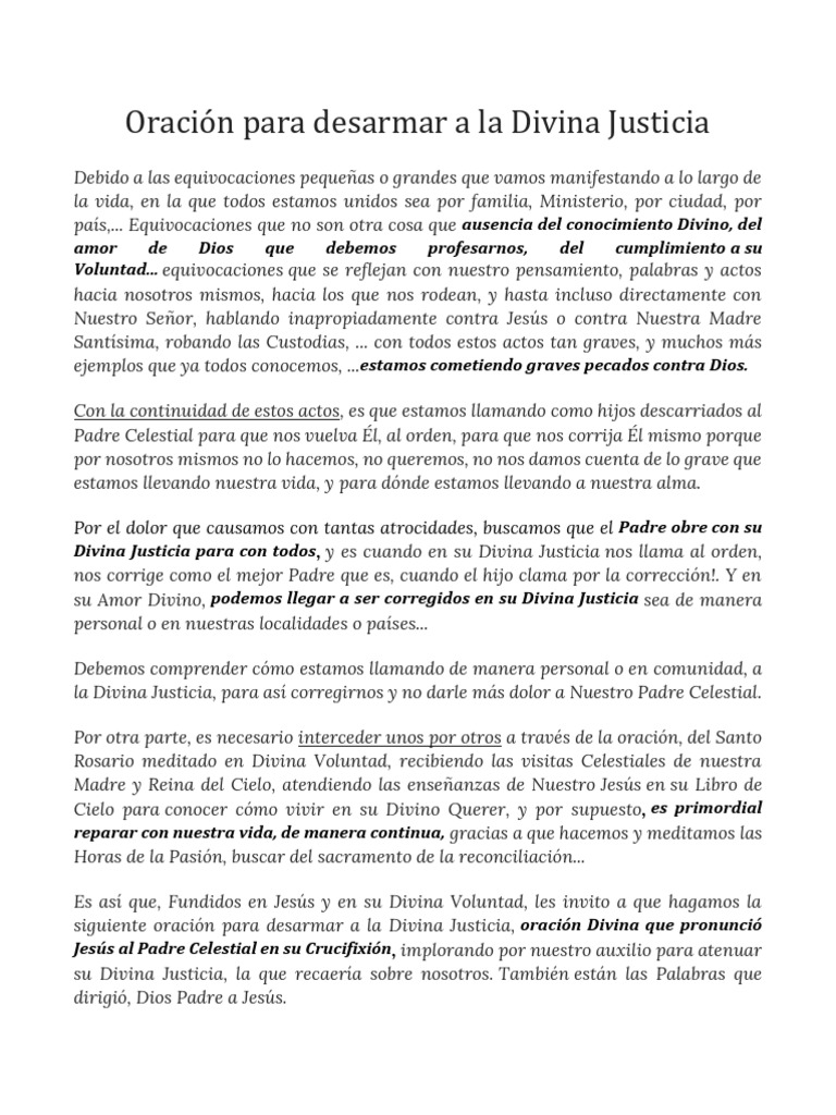 Oración para desarmar la Justicia Divina | PDF | Divinidad | Oración