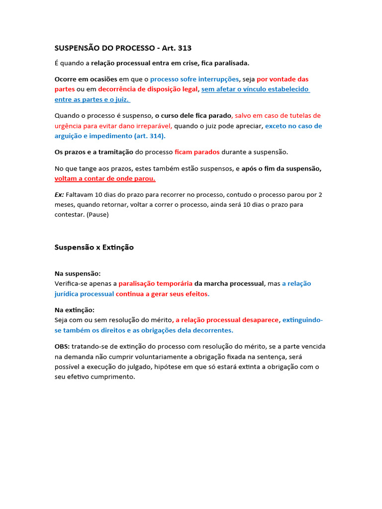 Suspensão do Processo: Tipos e Regras | PDF | Sentença (jurídico ...