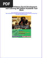 Guiding Childrens Social Development and Learning 9th Edition Kostelnik Test Bank Instant Download All Chapter