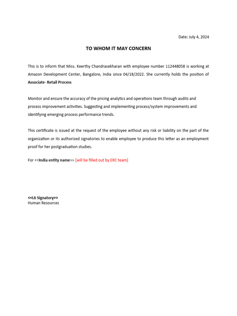 Active Employee Reference Letter Template | PDF | Business | Finance ...