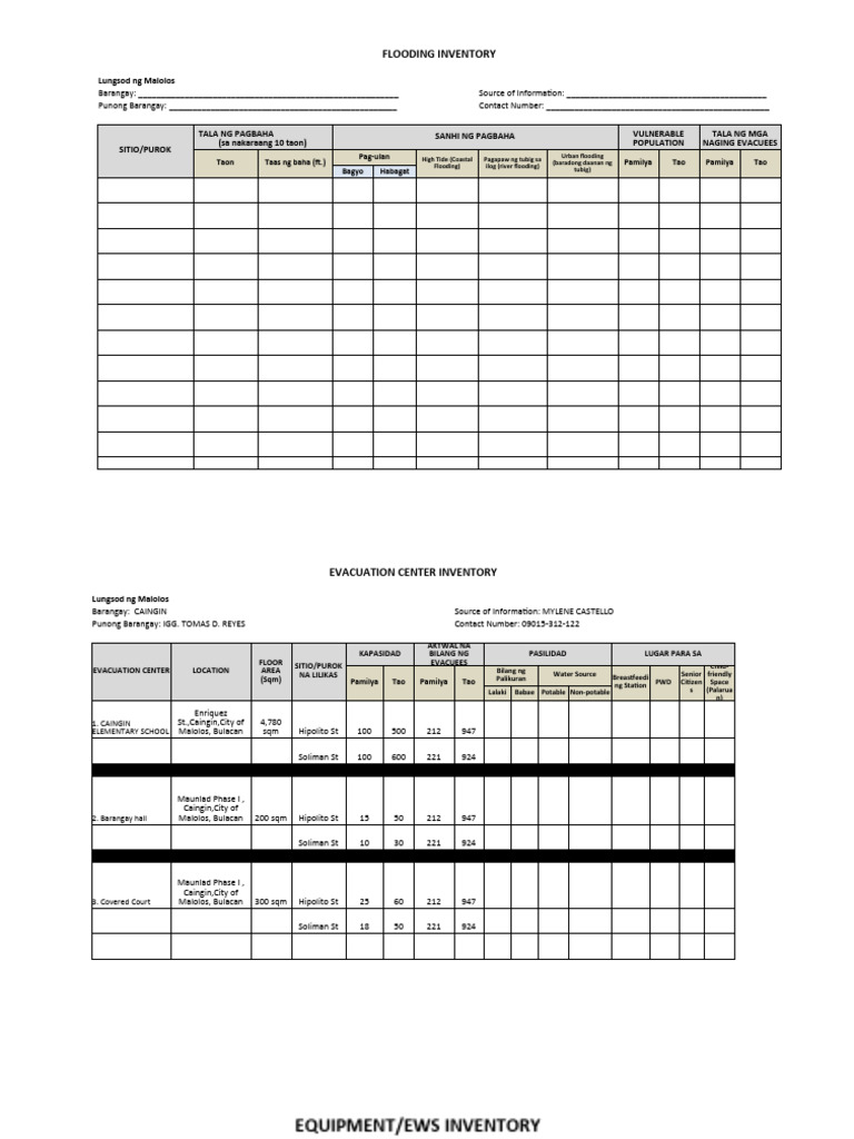 DRRM-BARANGAY-INVENTORY | PDF