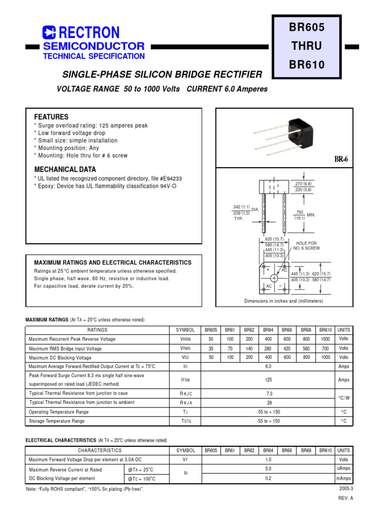 BR68 | PDF | Rectifier | Power (Physics)