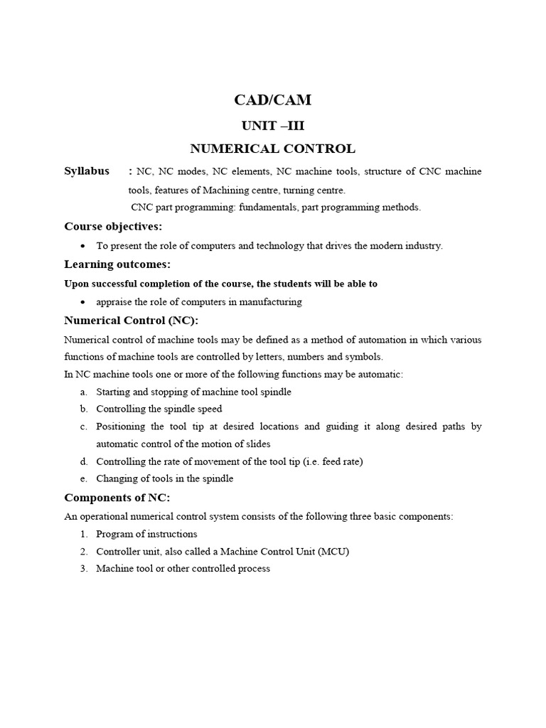 NC Control Systems and Programming | PDF | Electric Motor | Numerical ...