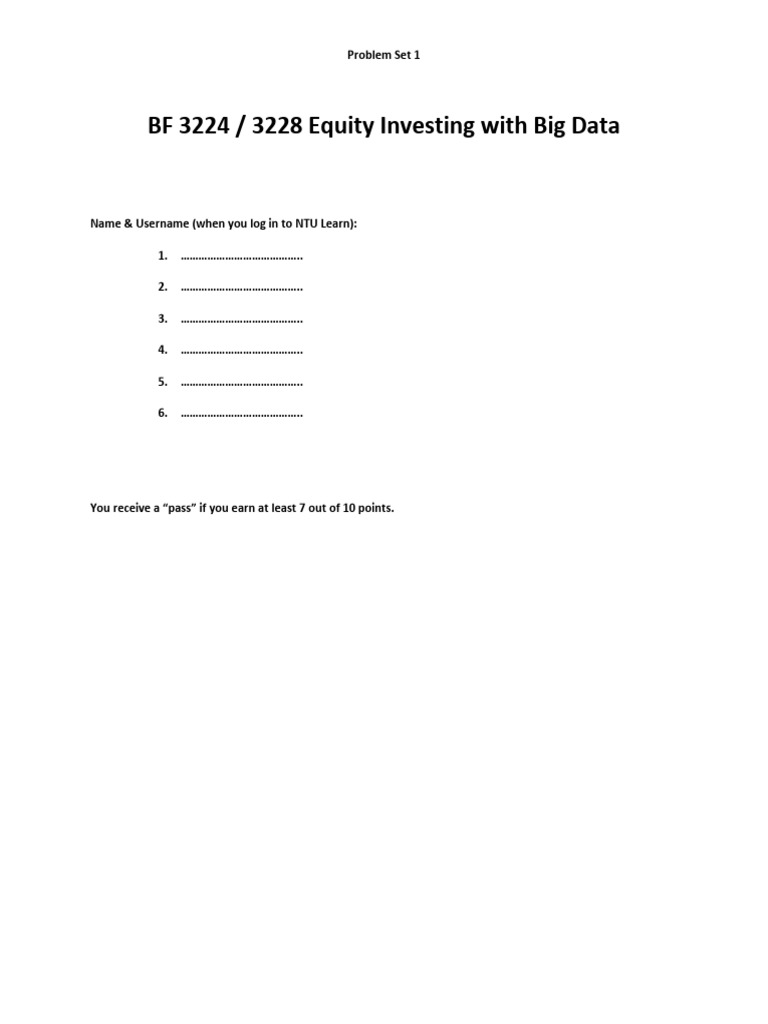 Problem Set Regarding Week 1 Material | PDF | Stocks | Short (Finance)