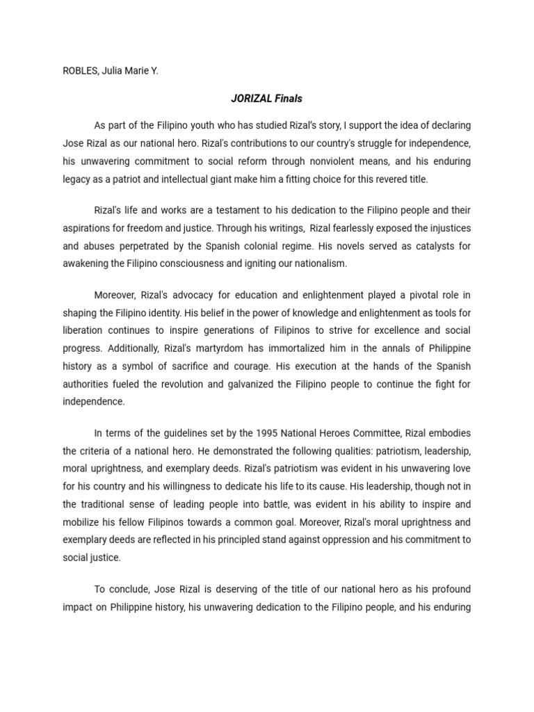 Jose Rizal: A National Hero's Legacy | PDF