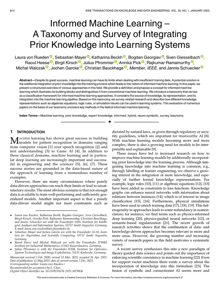Informed Machine Learning A Taxonomy and Survey of Integrating Prior ...