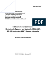 Mechatronic Systems and Materials (MSM 2007)