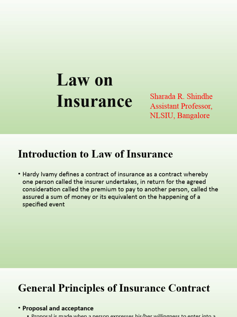 Overview of Insurance Law Principles | PDF | Insurance | Subrogation