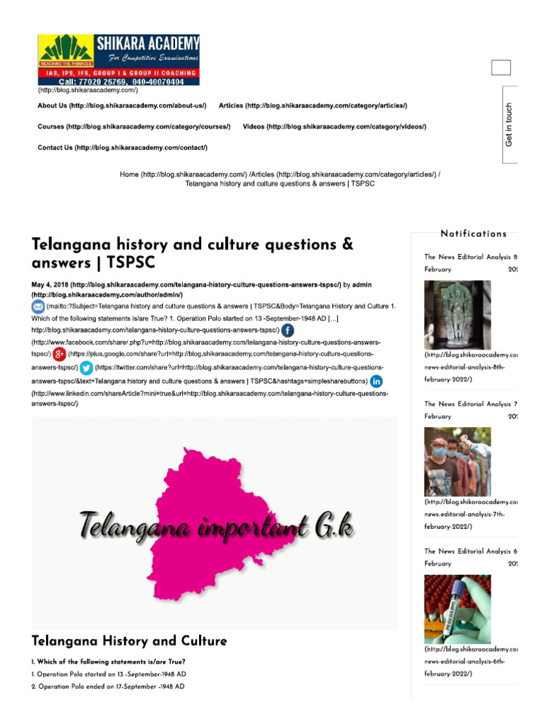 TELANGANA HISTORY SHORT NOTES visual data 5