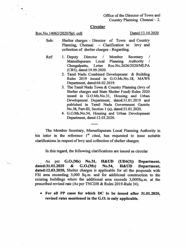 Shelter Charges Circular - 14063 - 131020 | PDF