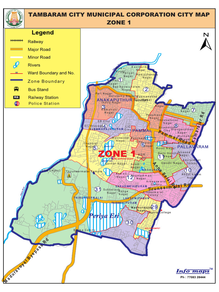 Tambaram Corporation Zone 1 Map | PDF