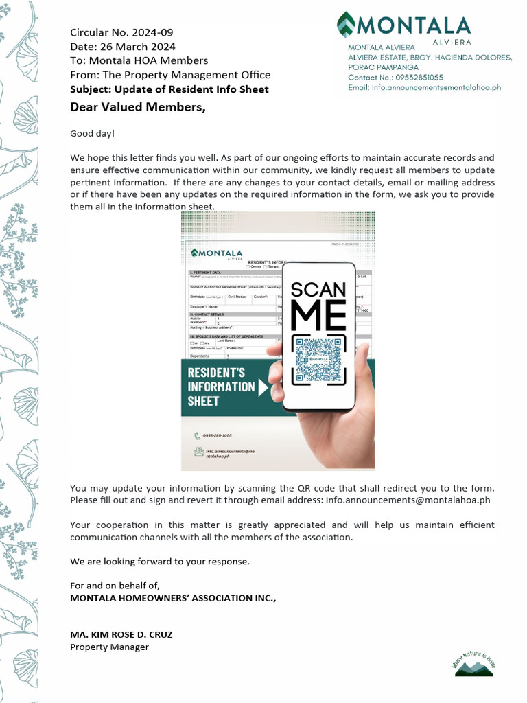Update Your Montala Resident Info | PDF | Business