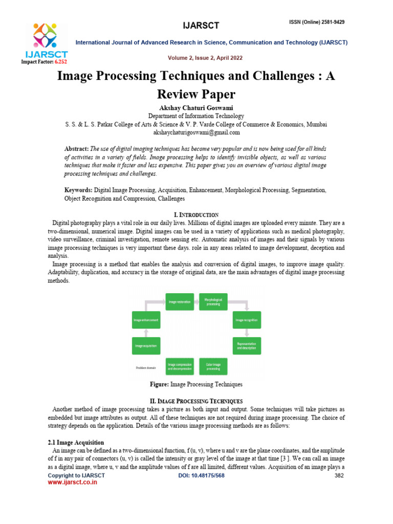 Image Processing Techniques Overview | PDF | Image Editing | Data ...