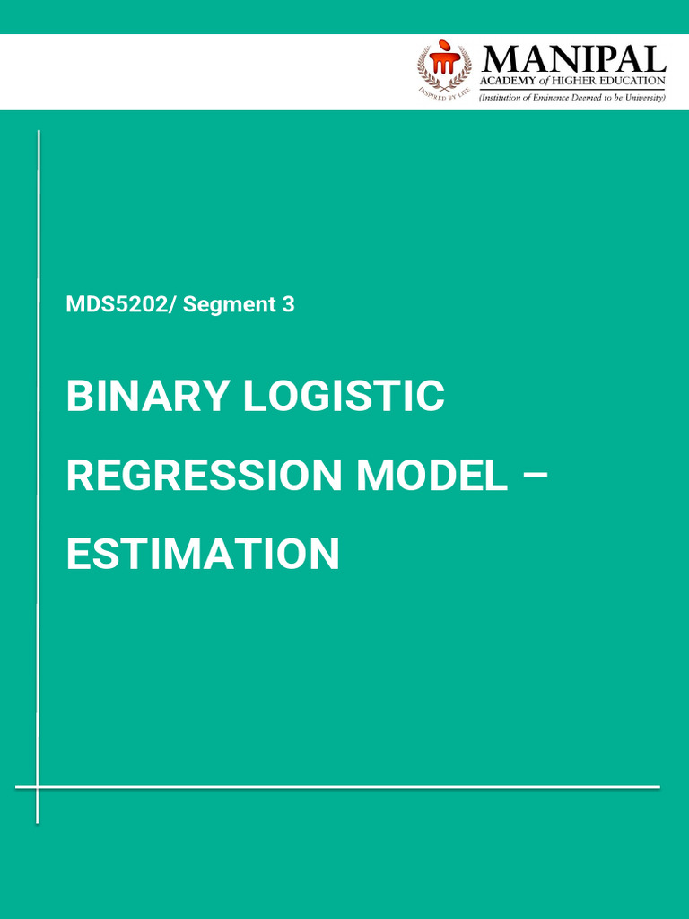 RM - Binary Logistic Regression Model - Estimation | PDF | Logistic ...