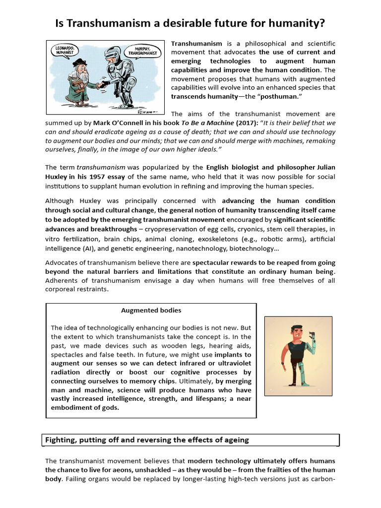 Transhumanism (Fiche Civi) | PDF | Transhumanism | Technological ...