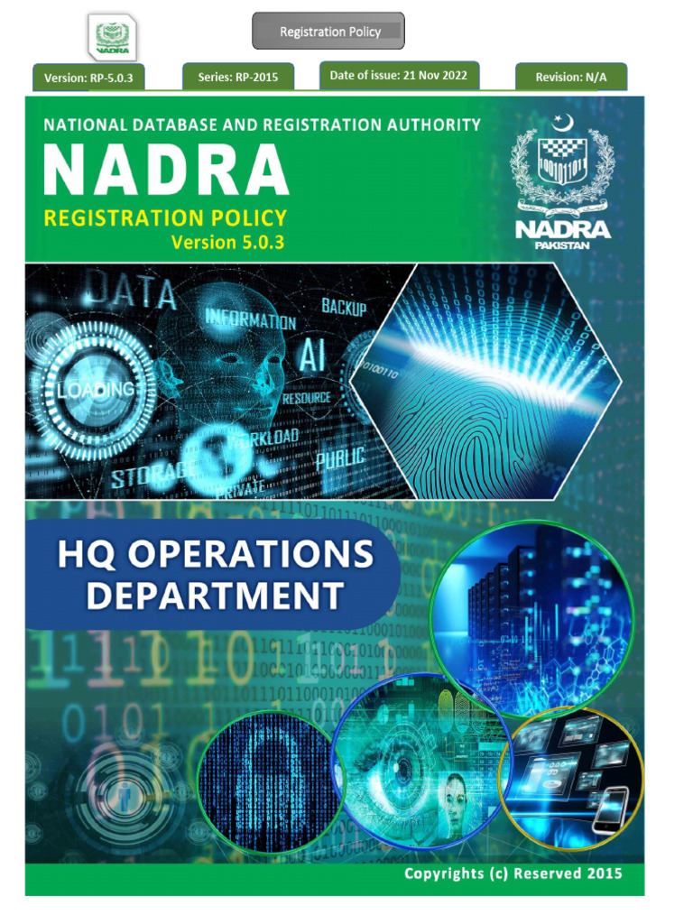 NADRA Registration Policy Overview | PDF | Birth Certificate | Identity ...