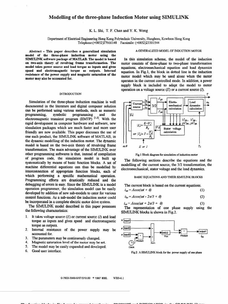 Modelling of The Three-Phase Induction Motor Using SIMULINK | PDF ...