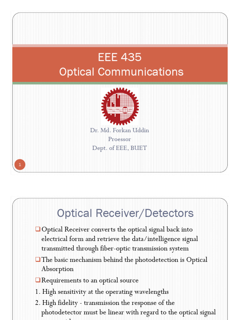 EEE 435 Lecture 4 | PDF | Detector (Radio) | Optics