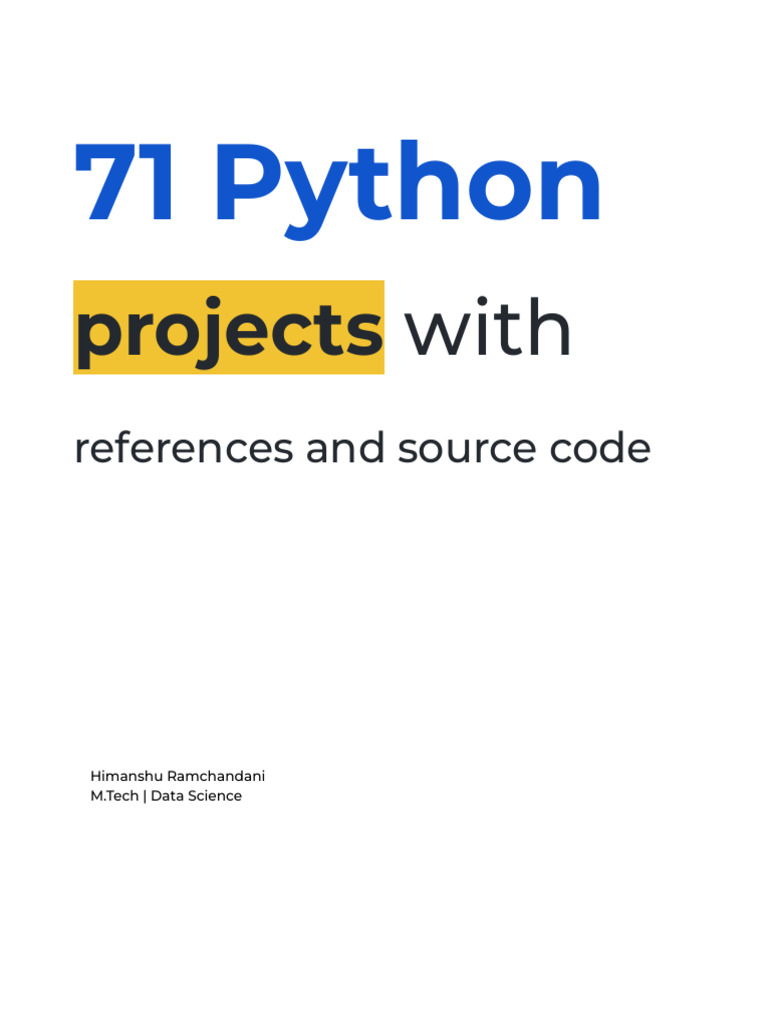 71 Python Projects with Code Links | PDF | Computing | Information ...